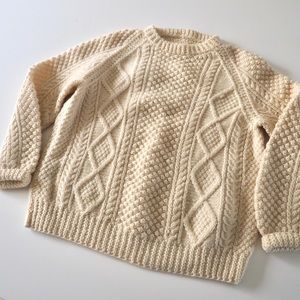 Vintage knit cream fisherman sweater
